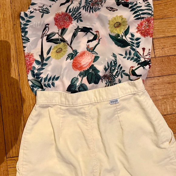 Vintage wrangler sz 8 pale yellow corduroy pleated trousers. - Picture 4 of 9